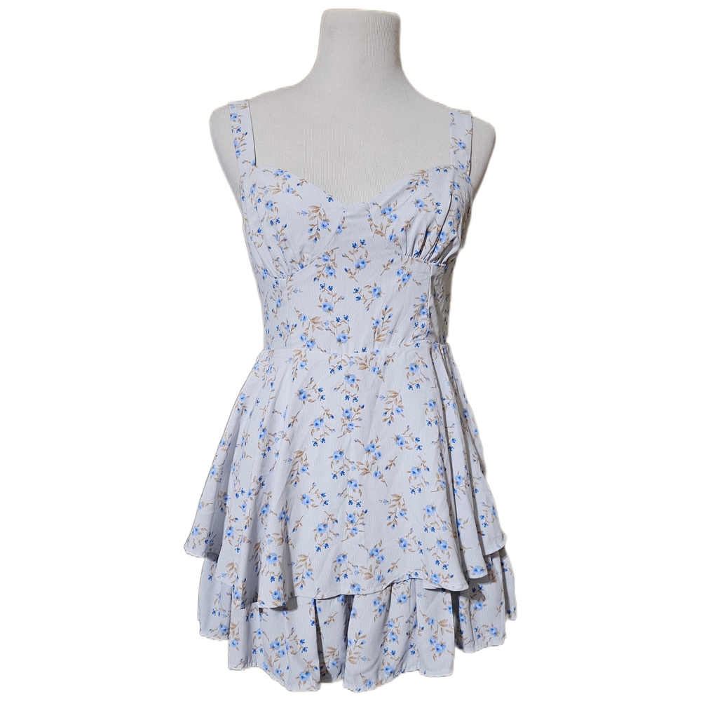 Altar'd State Blue and White Floral Mini Romper